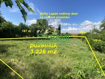 Veľký Lapáš rodinný dom pôvodný stav pozemok 3 226 m2 ID 570