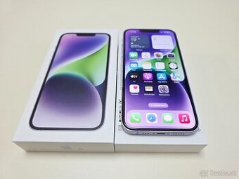 APPLE IPHONE 14 256GB PURPLE, TOP STAV,BATERKA 100%