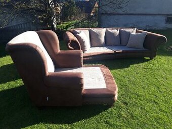 Predám veľkú pevnú sedačku s kreslom