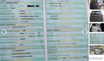 DACIA DUSTER 1.6 2013 predám MOTOR K4M Z835, PREVODOVKA 5 rý