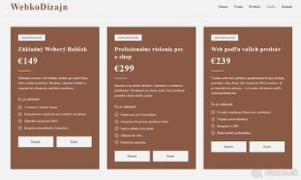 Tvorba webových stránok od 149€ | Moderný dizajn