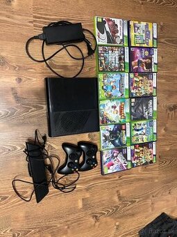 Xbox 360 + kinct + hry + 2x ovladače