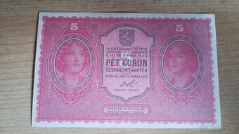 Kopie vzácných 1 republikových bankovek - Mucha -
