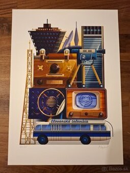 Grafika 95/65 výročie RTVS - Igor Majkút