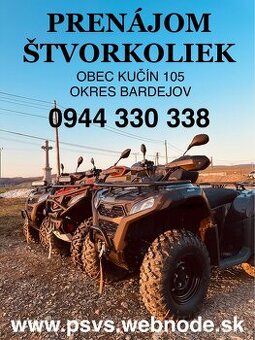 Prenájom / zapožičanie štvorkolky