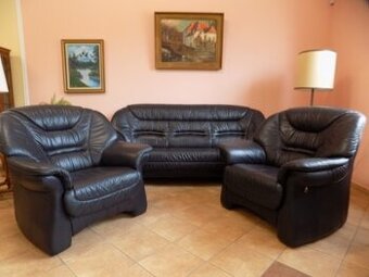 Kožená sedacia súprava 3 + 1 + 1