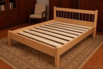 🛏️ Masívna manželská posteľ z jasena – 160 × 200 cm 🪵