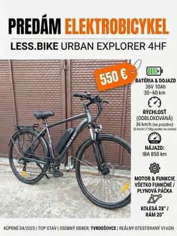 Predám elektrobicykel Less.Bike Urban Explorer 4HF