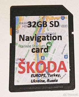 Navigácia - Mapy Škoda Octávia, Rapid, Fabia, Kodiaq, Karoq