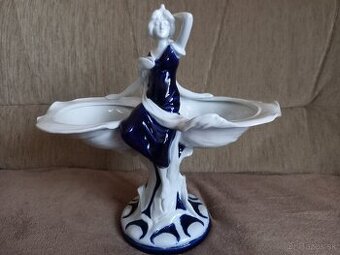 Soska Royal dux zardiniera cobaltovo biela