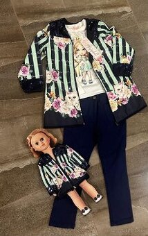 (Gigujdoll) - Dievčenský kompletík + tunika pre bábiku  2V1