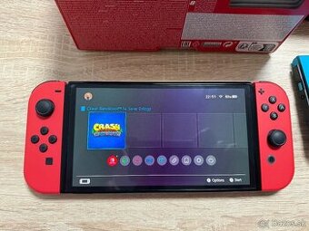 predám Nintendo Switch OLED Mario red edi+Crash bandicoot