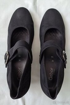 Čierne kožené topánky Gabor č. 10