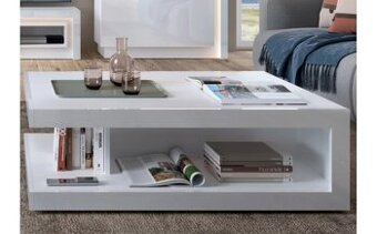 Konferenčný stolík Lyon, biely lesk - 1