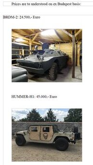 Predám vojenské vozidlá–výnimočná príležitosť pre zberateľov