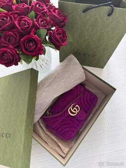 Gucci Purple Velvet Mini GG Marmont Bag