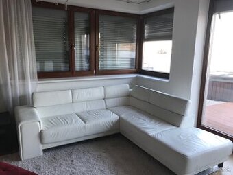 Kožená sedacia súprava biela