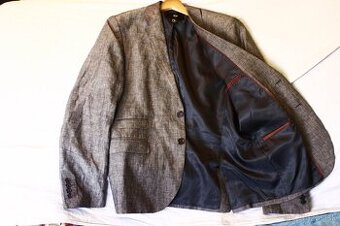 Sivé ľanové sako H&M