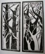 Dvojdielny obraz grafika - Holé stromy
