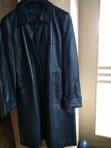 Dámsky dlhý kožený kabát v. XL