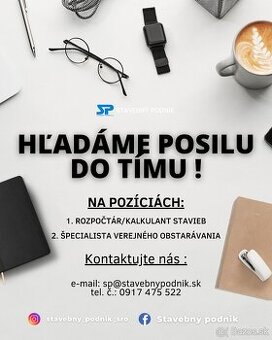 Ponuka práce - Rozpočtár/Špecialista na verejné obstarávanie