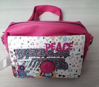 NOVÁ RIEKER Ružová crossbody kabelka s potiskom