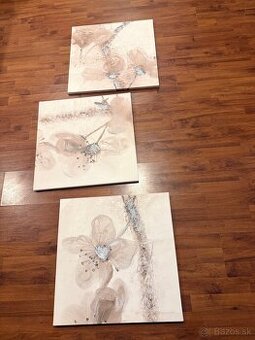 IKEA 3 veľké obrazy kvety