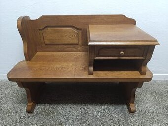 Rustikální lavice/botník s odkládacím stolkem masivní