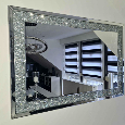 luxusné nástenné zrkadlo Glamour s krištáľmi PREMIUM 120x80