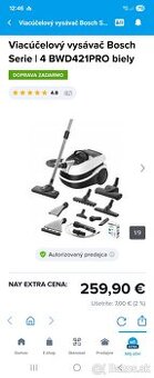 Viacúčelový vysávač Bosch Serie | 4 BWD421PRO biely