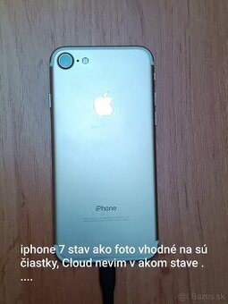 📱 iPhone 7 – na súčiastky / iCloud