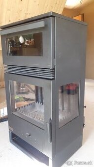 Pec na drevo  presklená s troch strán