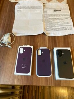 iPhone 16 128b black stále v záruke , batéria 100%