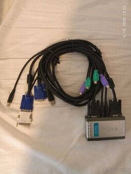 Predám - D-Link DKVM-2KU - prepínač - ovládanie 2 PC