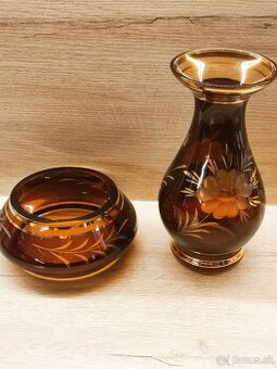 Sklenená váza + miska