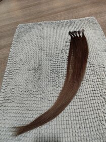 Ruské tmavohnedé vlasy 60cm, 50ks - 1