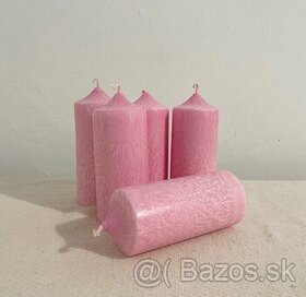 Ružové,ručné vyrobené sviečky