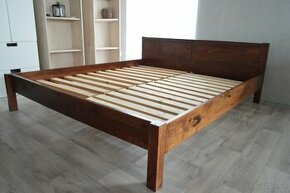 Manželská posteľ - tvrdý masív - čerešňa - 1