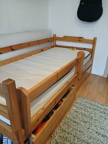 Drevena postel +rost+matrac 180x80 - 1