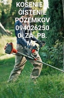 Kosenie vysokej trávy, kosenie pozemkov, mulčovanie