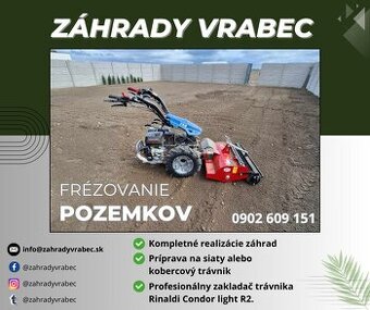Frézovanie a nivelizácia pozemkov