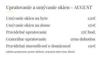 Upratovanie - Bratislava