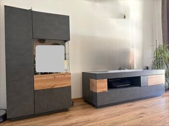 Obývacia zostava šedá/dub wotan