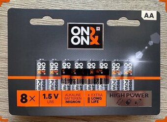 "NOVÉ"ONYX AA Alkaline Batérie 8 ks (1,5 V LR6)za 2EUR