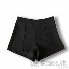 H&M Elegantné čierne šortky s vysokým pásom veľkosť 36