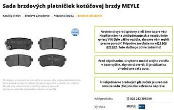 MEYLE - brzdove dosticky
