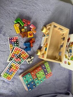 Montessori skladacka drevená vzdelávacia hracka pre deti