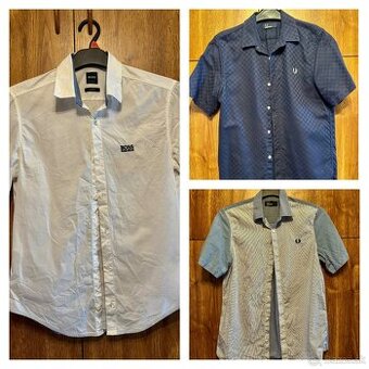 Pánska košeľa 2x Fred Perry a Hugo Boss, veľkosť S