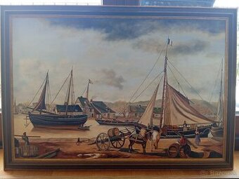 Obrovský krásny maľovaný obraz 120 x 84 cm