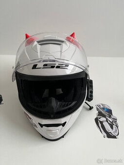 prilba LS2 FF800 Storm II Solid White + intercom